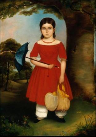 A Girl in Red ca. 1842  	Unknown American Artist 	Museum of Fine Arts Boston  47.1215